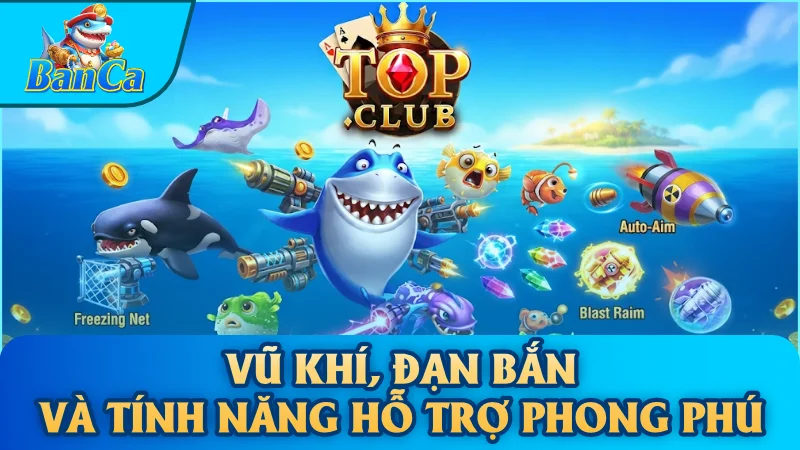 Vũ khí, đạn bắn và tính năng hỗ trợ phong phú